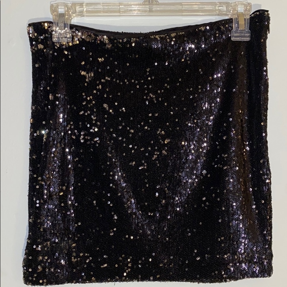 Black & Silver Sequin Mini skirt